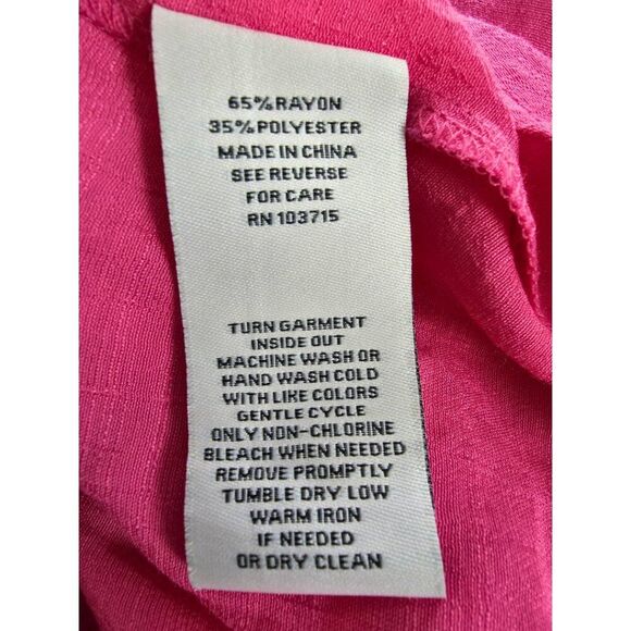 NWT Nanette Lepore Blouse Pink Short Sleeve Tie Neck Boho Peasant Barbie Medium - Picture 4 of 5